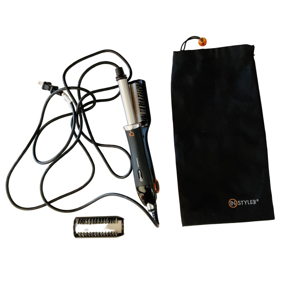 Instyler ISIQ1001 Professional IQ 3/4" Rotating Barrel curl iron‎ brush bag temp